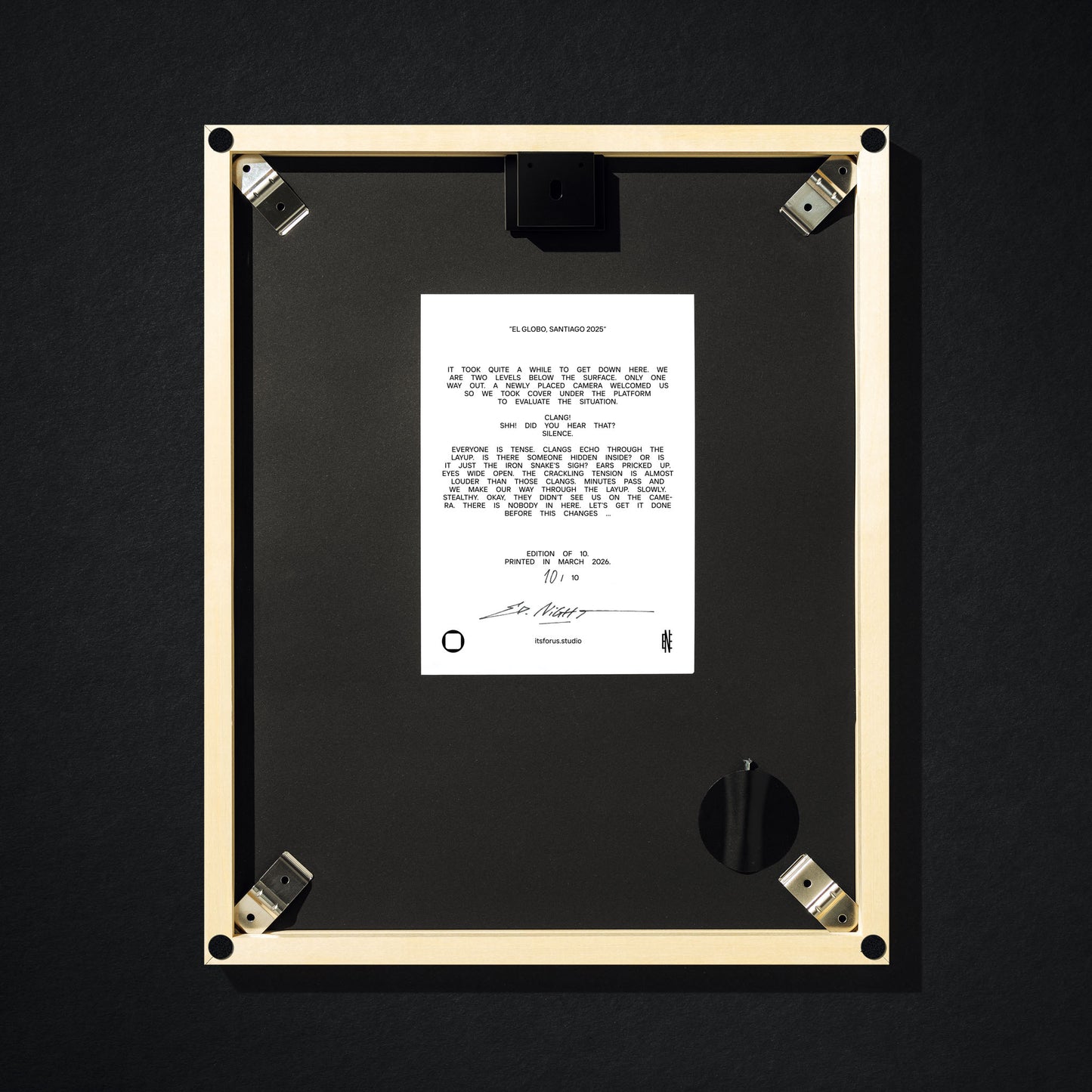 "El Globo, Santiago 2026" signed print by Edward Nightingale. Edition of 10