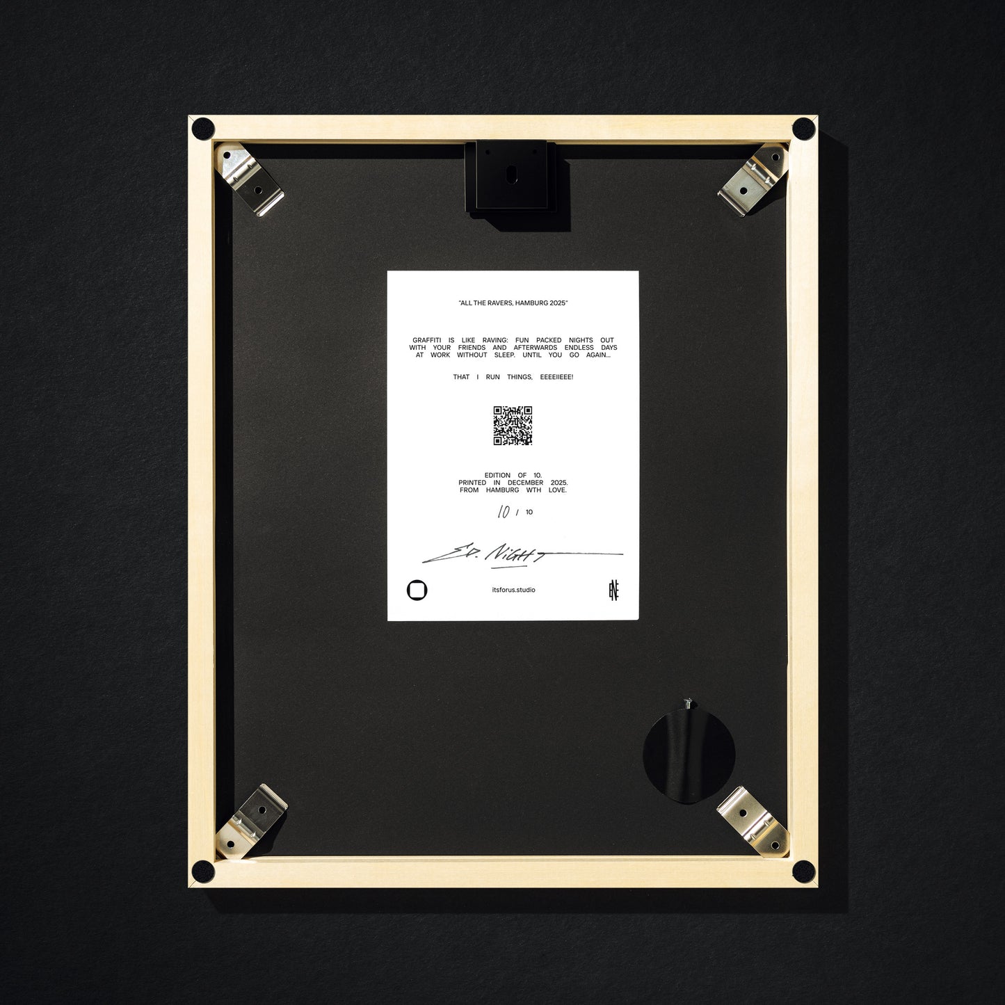 "All the Ravers, Hamburg 2025" signed print by Edward Nightingale. Edition of 10